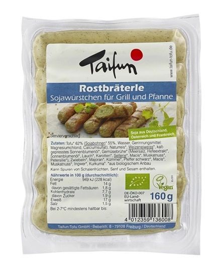 SALCHICHAS TOFU ROSTBRATERLE 160GR